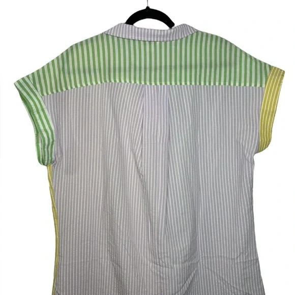 NEW Umgee Color Block Button Up Mini Shirt Dress Size XL Stripped Multicolor - Picture 9 of 12